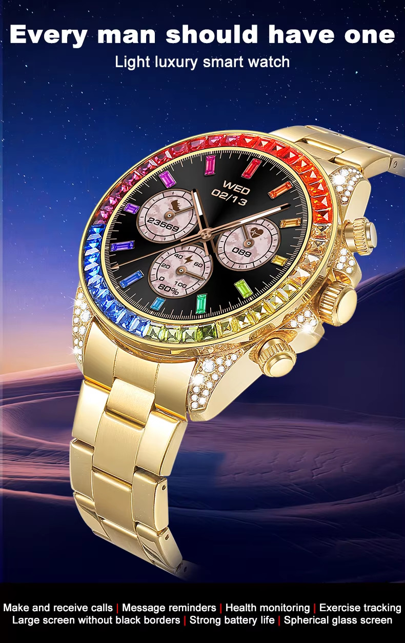 Amoled Round Rugged Waterproof Outdoor Smartwatch Contactless R1 Pro
