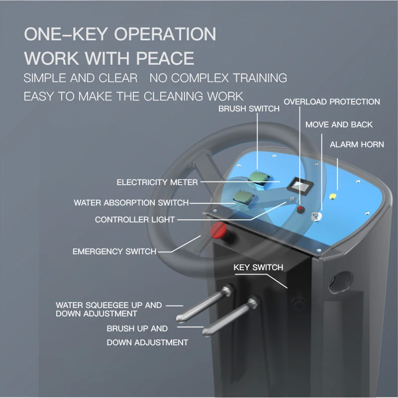 YZ-X5 China Supplier Driving Cordless Commercial Automatic Floor Scrubber Machine