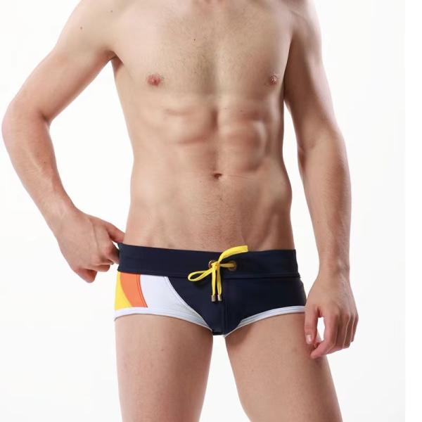 Comfortable Mens Swimming Trunks Boxer Sexy Low Waist Swimming Trunks Color