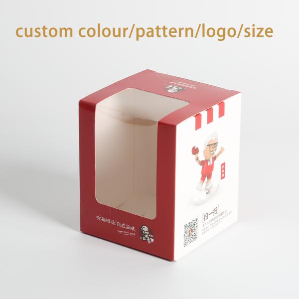 OEM ODM 4x4x5 Inches Straight Tuck End Box Coated Paper Packaging Box For KFC Food