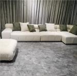Tufted Button Fabric Living Room Sectional Couch White Sofa Loveseat Furniture