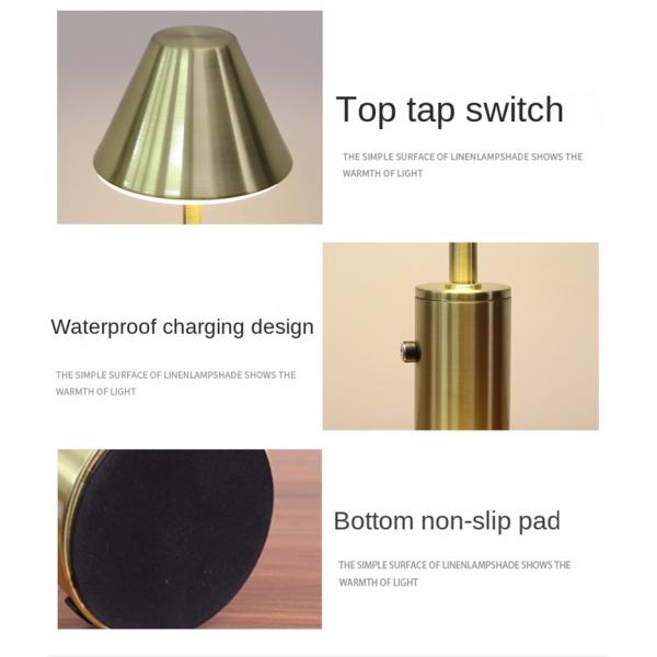 28cm Wireless Restaurant Bedside Desk Lamp JSTD 07 Touch Switch Table Lamp For Bar