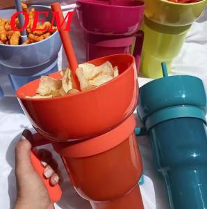Wholesale Popcorn Container With Straw Food Safe Popcorn Bucket from china suppliers