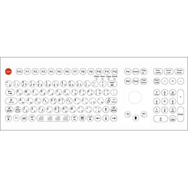 108 Keys IP68 dynamic rated washable industrial membrane keyboard USB Desktop