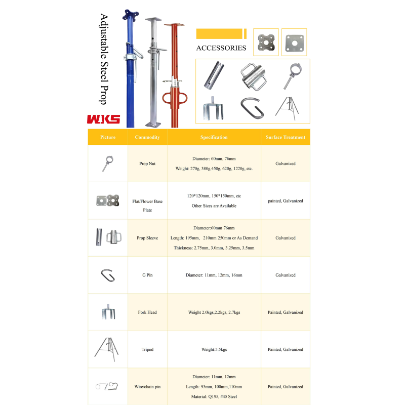 Customized Telescopic Steel Prop Corrosion Resistant Adjustable Acrow Props Reusable