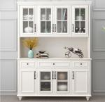 Beveled Edge Countertop Solid Wood Cabinets Living Room Display Cabinet