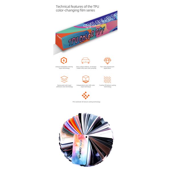Color Changing Self Healing UV Proof TPU Paint Protection Film for Car Body Customization