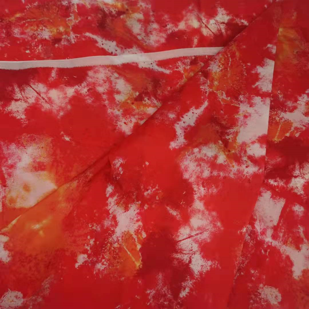 Red Printed Microfiber Fabric 20Dx20D Waterproof 40gsm 100% Nylon