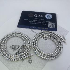 Wholesale Round Cut Moissanite Tennis Chain 14K Gold Plated Moissanite Tennis Necklace VVS1 from china suppliers