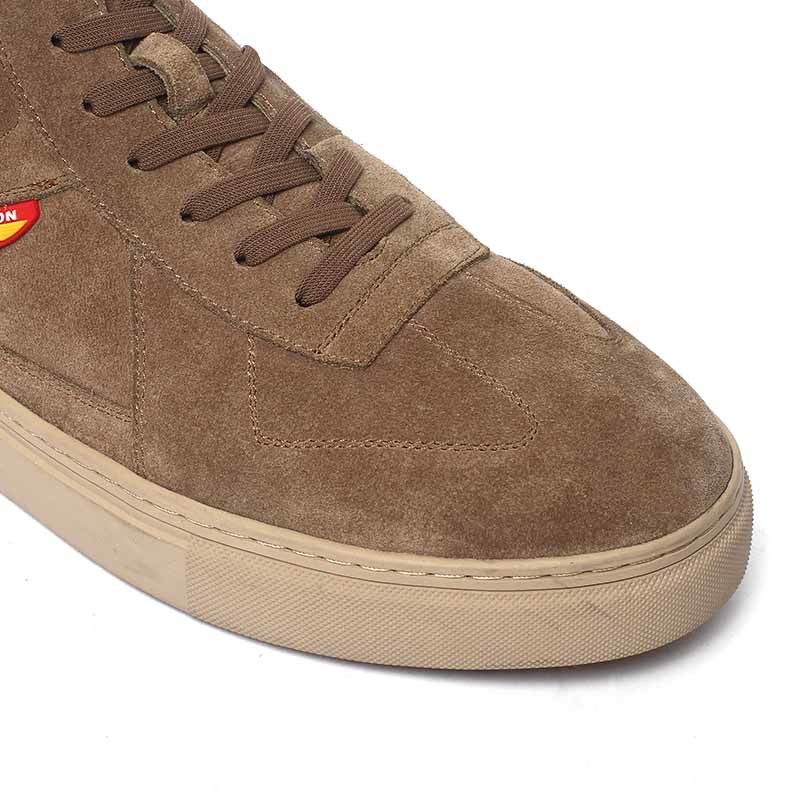 Anti Odor Mens Genuine Leather Khaki Lace Up Boots