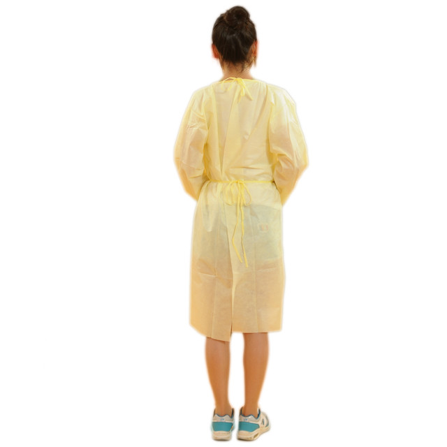 Long Sleeve Hospital Disposable Isolation Gowns Fluid Resistant Easy Removal