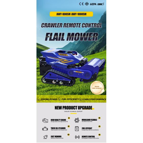 Durable Remote-Controlled 4-Stroke DIY Robotic Lawn Mower with Rotary Blade Gasoline Engine High Quality Hot Seller