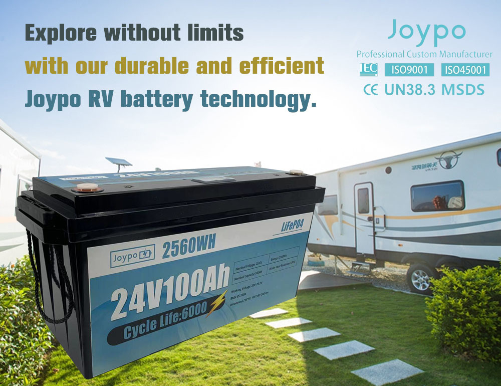 6000 Cycles Rechargeable RV Lithium Battery Pack 24V 100Ah 200Ah