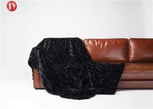Wholesale 100% Polyester Silk Big Soft Blankets Plain Thick Black ,Faux Fur Blanket For Home from china suppliers