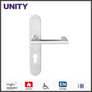 Wholesale Satin PVD Titanium flat stainless steel door handles on backplate from china suppliers
