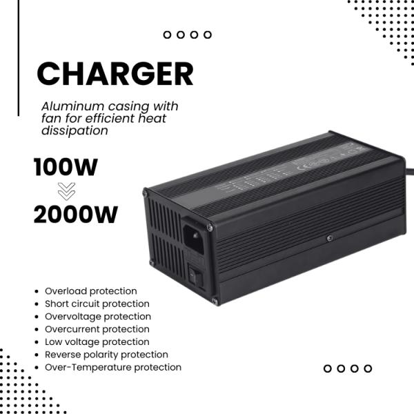 12.6v Portable Waterproof Onboard Lithium Battery Charger 72v 48v