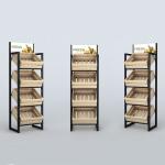 520MM 350MM Wooden Vegetable Display Rack And Fruit Display Stand 80KG