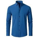 Shirt Free Ironing Long Sleeve Elastic Business High-End Men′s Shirt Hot Selling