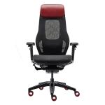 Ergonomic Swivel Gaming Chair Red Leather Headrest Black PA Frame