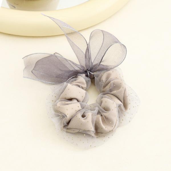 Orange White Yellow Xl Hair Scrunchies With Bow Women Girl Hair Circle Gauze 5