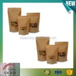 Silvery Snack Packing Window Kraft Stand Up Zipper Pouch for Dried Fruit