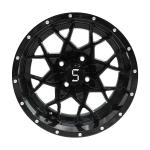 Golf Cart 12''/ 14'' Machined/Glossy Black Aluminum Alloy Wheels 4x4 Bolt