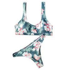 China wo-piece Printed Bikini Vest Split Beach Swimwear two piece set women swimming suit Bikini swimsuit on sale