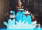 White Color PVC Carve Wave Crafts , Store Window Decorations Spray Color Finish