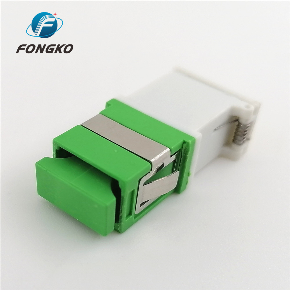 Auto Shutter APC Simplex Singlemode White Green Shell metal shrapnel Adapters SC/APC Fiber Optic Adapter
