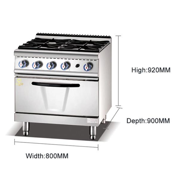 Gas Restaurant Oven Cooker GL-RS-4H Internal Dimensions 568x590x270 4.15/5.85Kg
