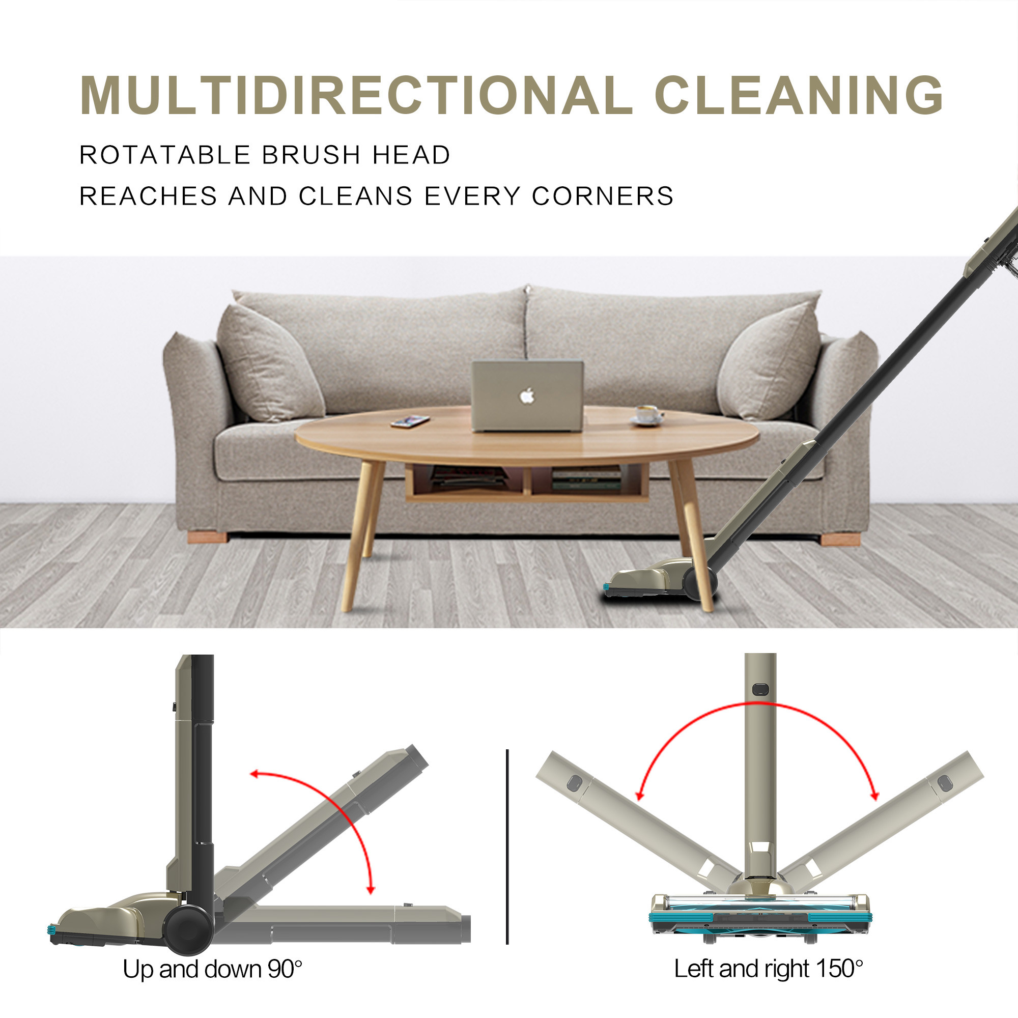 Fade Free Suction Vacuum Cleaner For Pet Hair 265W 23Kpa