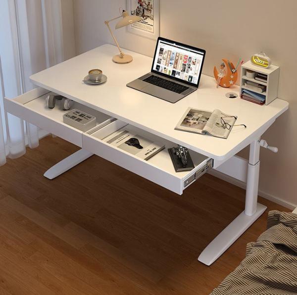 Manual Height Adjustment Standing Desk for Big Home Office Storage and Laptop
