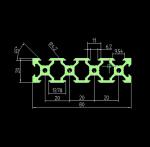 20series 6063 T5 V Shaped Aluminium Extrusion Profile