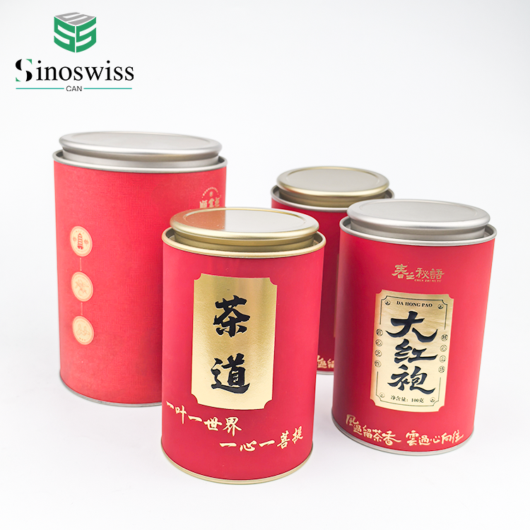 Food Grade Tea Paper Cans Packaging Biodegradable Cylinder Cardboard Tea Canister