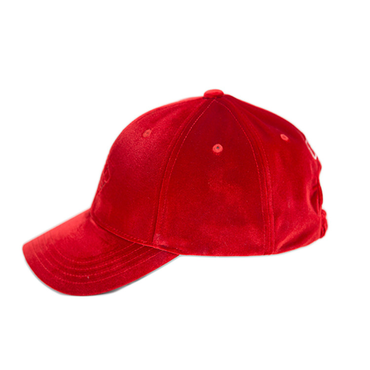 Women Curved Eaves red Velvet Winter flat embroidery logo Baseball Casquette Hat