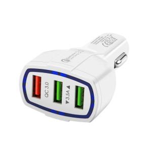 Wholesale 7A CAR CHARGER QC3.0 3 USB Universal Compatible USB CAR CHARGER for all electronics cheap price from china suppliers