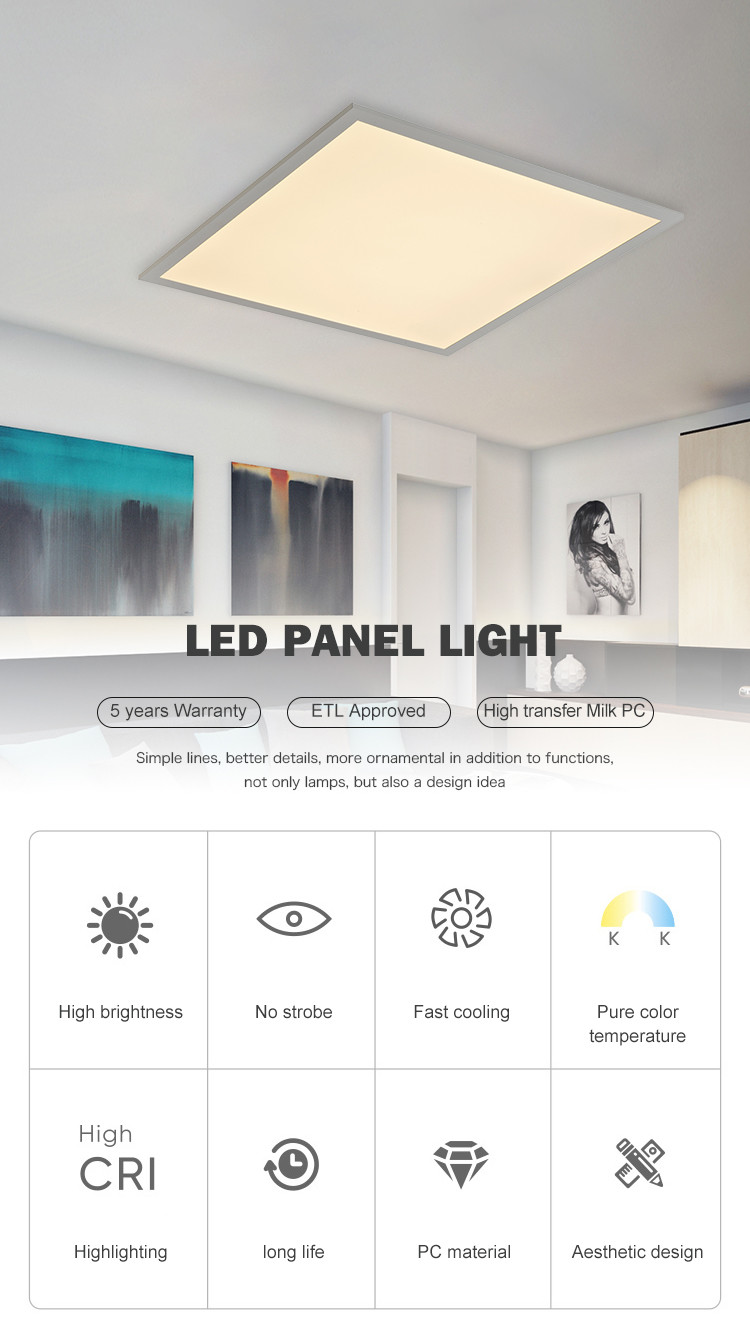 50000Hrs ROHS 80watt Flat Panel LED Ceiling Lights