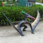 Vibrant Fiberglass Pterosaur Statue: Lifelike Jurassic-Themed Decoration With