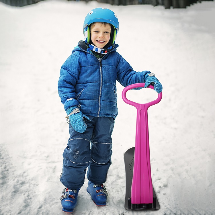 Plastic Snow Sled Scooter Foldable Ski Snowboard for Winter Sports 36*32*10inch Size