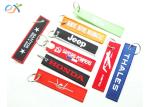Personalized Printed Logo Embroidered Key Rings Sublimation Woven Fabric Custom