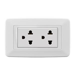 Wholesale Flame Resistant 2 Gang Socket Double Gang Switch 118 * 75mm Safe Operation from china suppliers