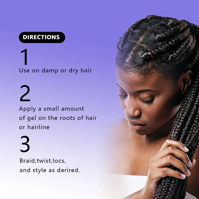 Private Label Braiding Edge Control Hair Gel Hair Wax No Flaking Twist Neat Braid Conditioning Shining Hair Gel Edge Control Gel