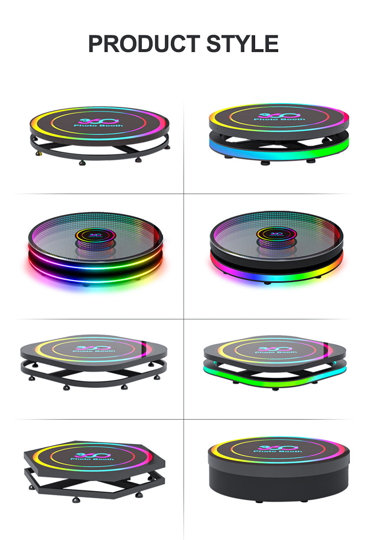 Rotating Platform 360 Wedding Photo Booth Auto Slow Motion Spinner 360 Booth