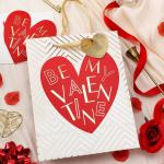 Valentine's Day Bouquet Hand Length Handle Red Shopping Paper Bags from 2024