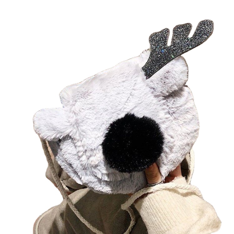2022 new Luxury Winter Fluffy Reindeer antler handbag cute Plush Christmas Shoulder bag small gift bag for kids