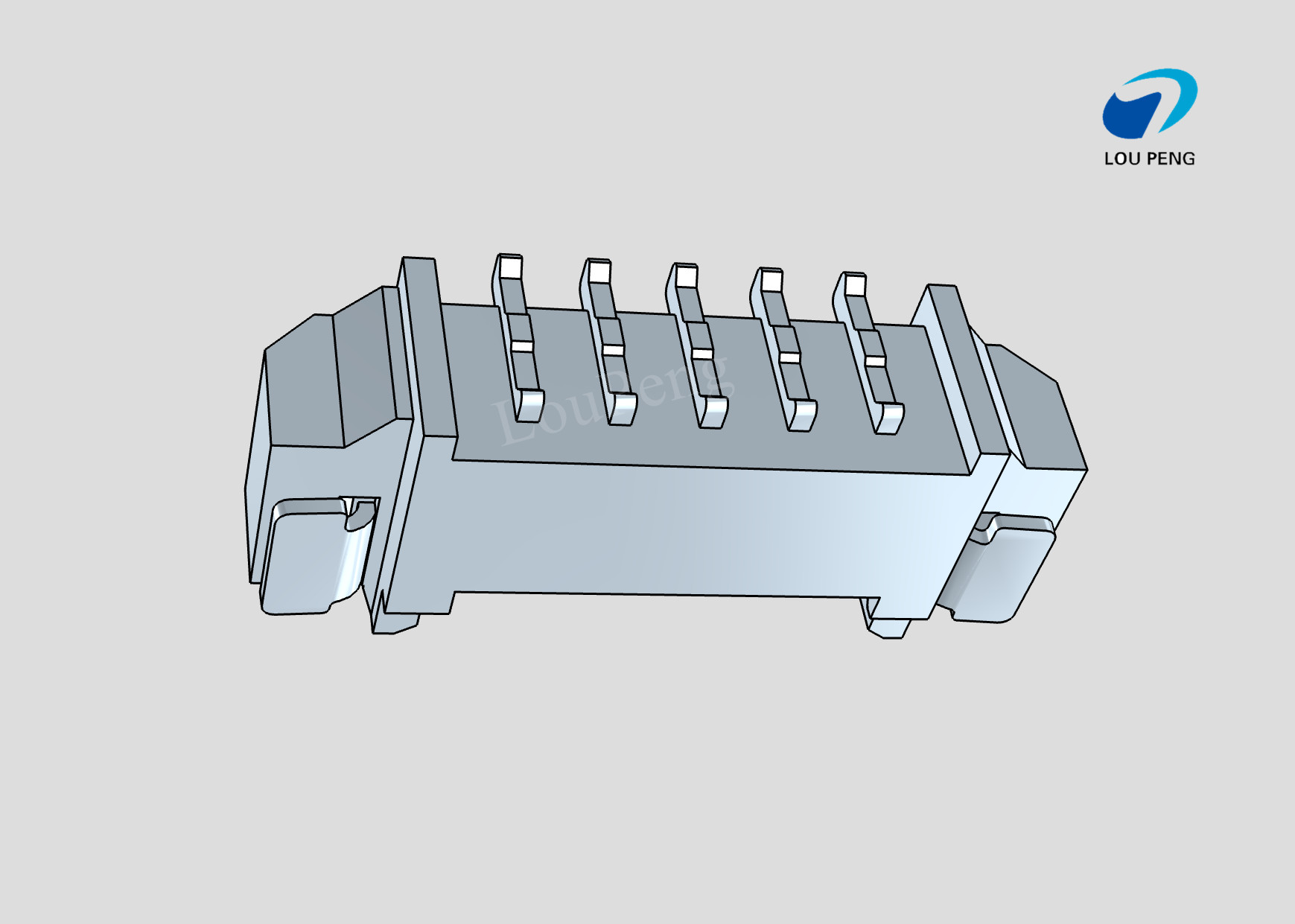 PCB Mount Header, Wire-to-Board, 5 Position, 1.25mm Pitch, Tin, Natural Housing Color, Shrouded / Solid, SMD