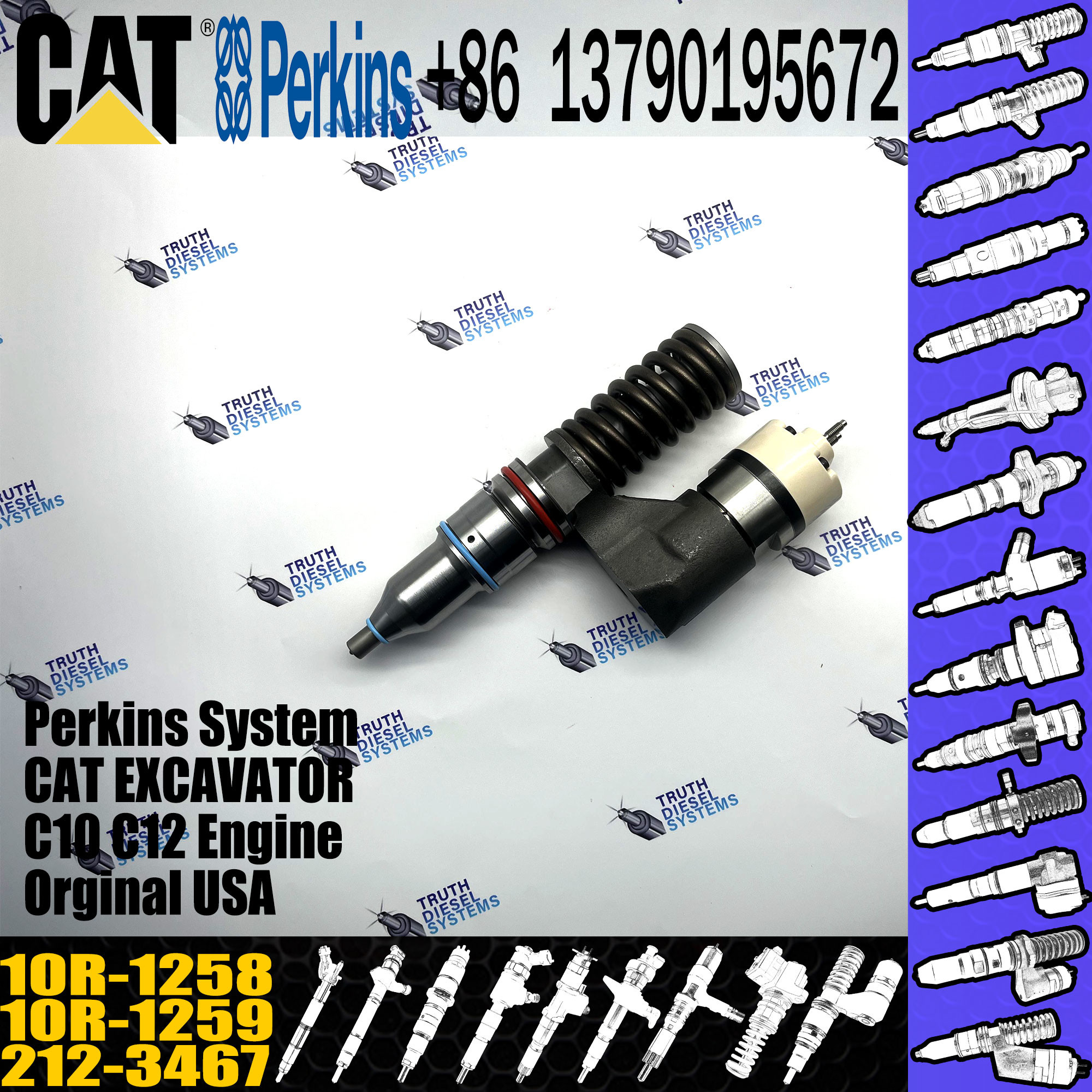 C12 Fuel Injector Assembly 223-5328 223-5327 212-3460 229-8842 10R-1814 10R-1256 10R-0960 10R-1003