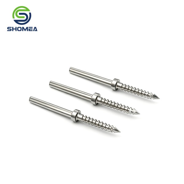 Custom Solid Threaded Pin With Square Drive Shaft And Limit Shoulder