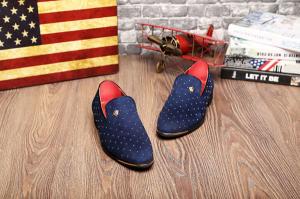 Wholesale Metal Rivets Decoration Mens Casual Slip On Shoes Loafer Style Blue Suede Driving Shoes from china suppliers