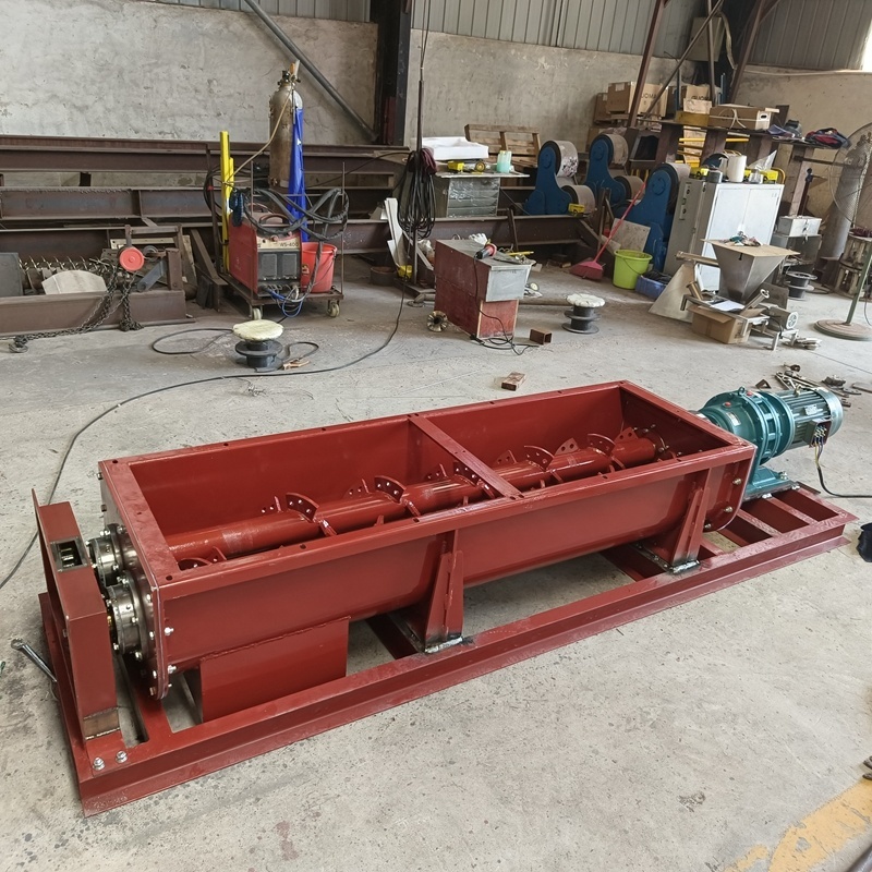 OEM Custom Double Screw U-Shape Pallet Concrete Auger Screw Conveyor Feeder
